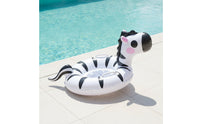 Inflatable Swim Circle with Handles Colorful Zebra Pool Toy for Kids, Young Children, Backyard