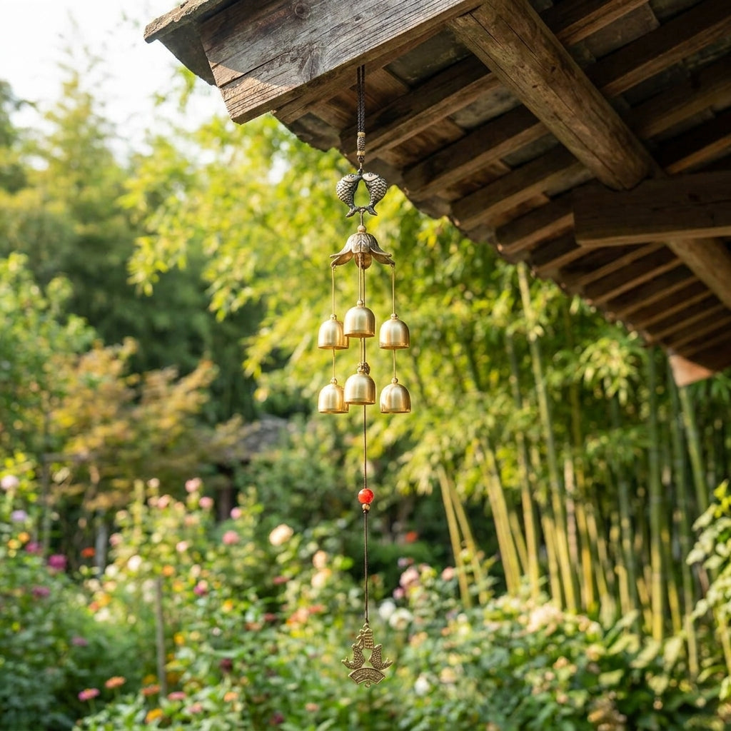 Large Wind Chimes Outdoor, Double Layer Metal Wind Chimes with Bronze-Toned Finish, Deep Tone Dopamine Collision Sound for Garden, Courtyard