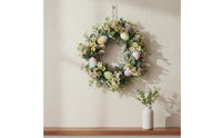 Vibrant Colors Easter Egg Wreath Realistic Look Artificial Flower Eucalyptus Wreath Ideal Gift Holiday Decoration Grapevine Base