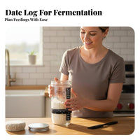 2 Sets 24oz Levain Culture Fermenter Measurement Markings Levain Culture Proofing Jar Food Grade Glass Starter Jar Set for Home Bread Makers