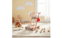 Educational Wooden Pretend Housekeeping Trolley Good Hygiene Habits Wooden Cleaning Trolley Toy Multifunction for Girls, Playroom, Home