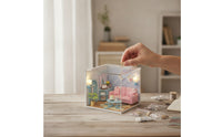DIY Miniature House with Dust Cover Creative Miniature Room Set Collectible Model for Shelf