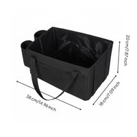 Kids Toy Vehicle Tote Multi-Functional Backseat Storage Bin Featuring Beverage Holders Foldable for Parents