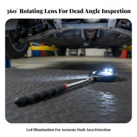 Under Vehicle Inspection Mirror Portable and Lightweight Telescoping Inspection Mirror Hand Tool Replaceable Battery