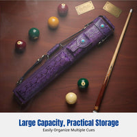 Handmade Leather Billiard Cue Case, Scaled 8-Hole Cue Tube, Personalized Color, Random Design