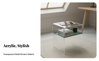 Space-Saving C-Shaped Magazine Table Minimalist design Nightstand Multi-Functional Household Furniture Integrated Storage for Apartment Dwellers, Homeowners, Remote Workers, Living Room, Bedroom, Small Spaces, Home Office