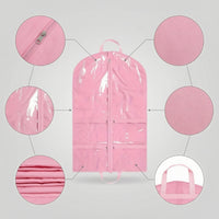 Hanging Garment Bag with Pockets Non-Woven Hanging Garment Bag Dress Cover with Clear Window Space-Saving Organizer Foldable