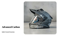Full Face Rally Helmet Lightweight Design Carbon Fiber Rough-Terrain Helmet Removable and Washable Liner for Traveling Riders