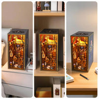 DIY Shelf Vignette Kit Wizard-Themed Miniature House Set Handcrafted Desktop Model with Shelves for Hobbyists, Desk