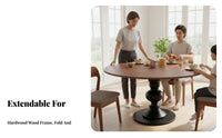 Expandable Design Square-to-Round Extendable Table transformable Shape Dining Furniture two-in-oneUse Interior Decor Space-Saving for Apartment Dwellers, Families, Homeowners, Small Spaces, Kitchen, Open-Plan Living, Home