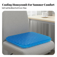 Breathable H Single Ycomb Cooling Cushion Washable Cover H Single Ycomb Gel Cushion Portable for Office Workers, Students, Home, Travel