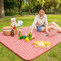 Picnic Blanket and Waterproof Camping Mat for Family Picnic, Durable Oxford Cloth Outdoor Mat with Zipper, Large Portable Beach Blanket, 1pc