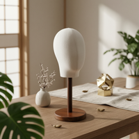 Mannequin Head with Wooden Base Professional Mannequin Head Stand Lightweight