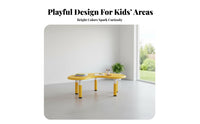 Kindergarten Half Moon Table Rounded Corners Kids Moon Shaped Table Easy to Clean Adjustable Activity Desk for Young Children, Home, Playroom