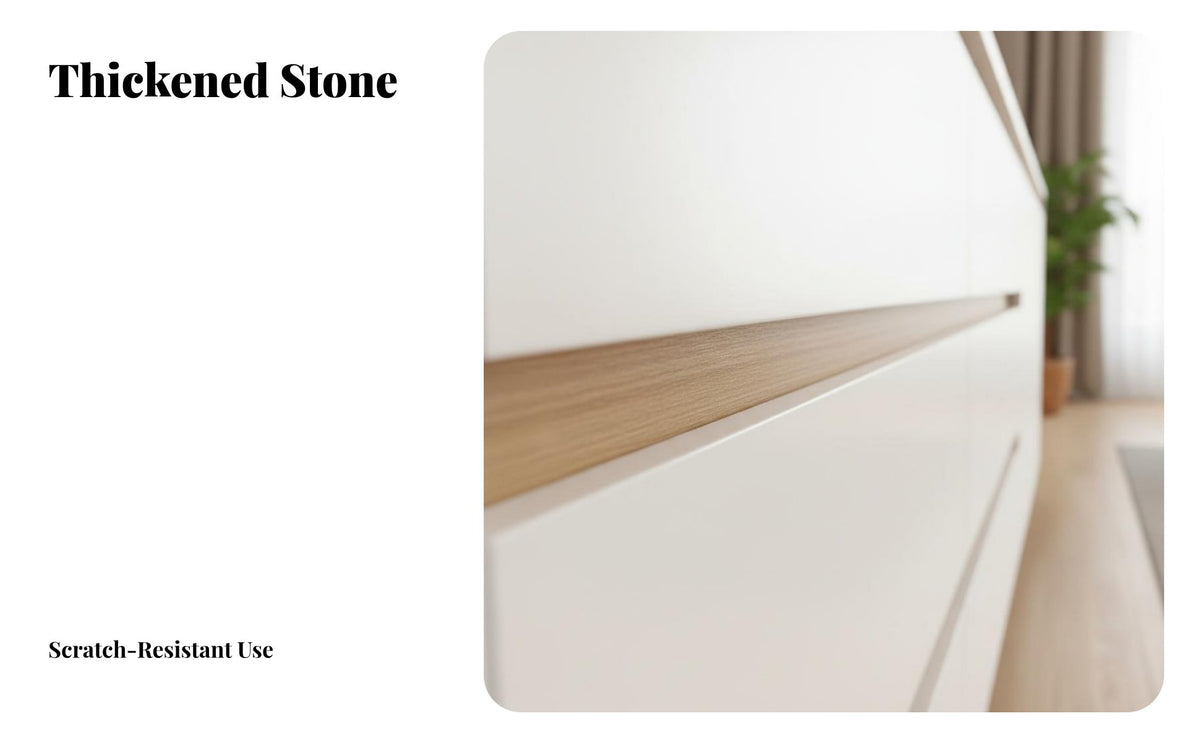 TV Stand and Coffee Table Set Formaldehyde Sintered Stone TV Cabinet Cabinet Scratch-Resistant Solid Wood Storage Cabinet Combo for Families