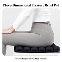 Inflatable Seat Cushion Shock Absorbing 3D Inflatable Pad Easy Inflation Pressure Relief Seat Pad for Office Workers, Commuters, Car, Home, Airplane