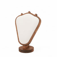Walnut-Tone Wooden Necklace Display Stand Three Hooks Necklace Display Stand Two-sidedSided Wooden Jewelry Bust Decorative Front Panel