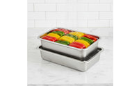 2 Pieces Stainless Steel Draining Tray Set Heavy Duty Rectangular Perforated Pan Set Commercial Food Prep Pan for Chefs, Catering