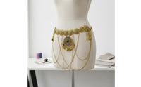 Dangling Coins Coin Tassel Waist Chain Statement Piece Belly Dance Waist Chain Vintage Design Boho Belly Dance Belt Metal Alloy for Beach, Festival