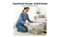 Clear Lidded Tote Transparent Clear Stackable Tote Large Capacity for Dorm Room