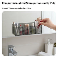 Multi-Section Cosmetic Organizer Space-Saving Multi-Compartment Cosmetic Holder