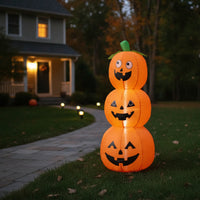 Halloween Stacked Pumpkin Inflatable Outdoor Jack-O-Lantern Decoration Lighted Jack-O'-Lantern Glowing for Party