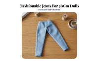 Doll Jeans High Wide Leg Doll Jeans Versatile Design Miniature Trousers for Hobbyists