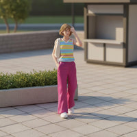 Highly Detailed Wide-Leg Pants Woman Figurine Hand Painted Miniature Girl Figure Scale Model Person for Sand Table Scene