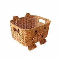 Animal Shaped Storage Basket Lightweight Animal Shaped Organizer Easy to Clean Woven Bear Basket for Bedroom