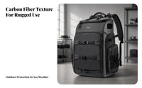 Side Compression Straps Zippered Front Opening 40L Drone Backpack Camera Backpack