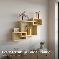 Wall Mounted Storage Rack Solid Wood Wall Mount Display Shelves Modern Design Wooden Box Shelves for Homeowners, Renters, Bedroom, Dining Room