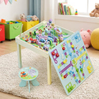 Kids' Table with Storage, Multifunctional Activity Table for 7-14 Years Old, Play Table with Compartments