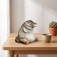 Crocodile Figurine Resin Crocodile Ornament Alligator Figurine Miniature Decor Textured for Collectors, Desk, Bookshelf