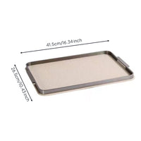 Vanity Tray with Metal boarder Leather Tray with Handles Functional Trays for Washroom Counter