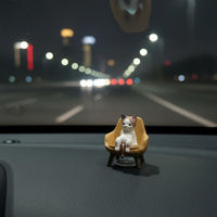 Aesthetic Decor Cartoon Cat Car Ornament Funny Cute Kitten Car Statue Easy to Install for Center Console