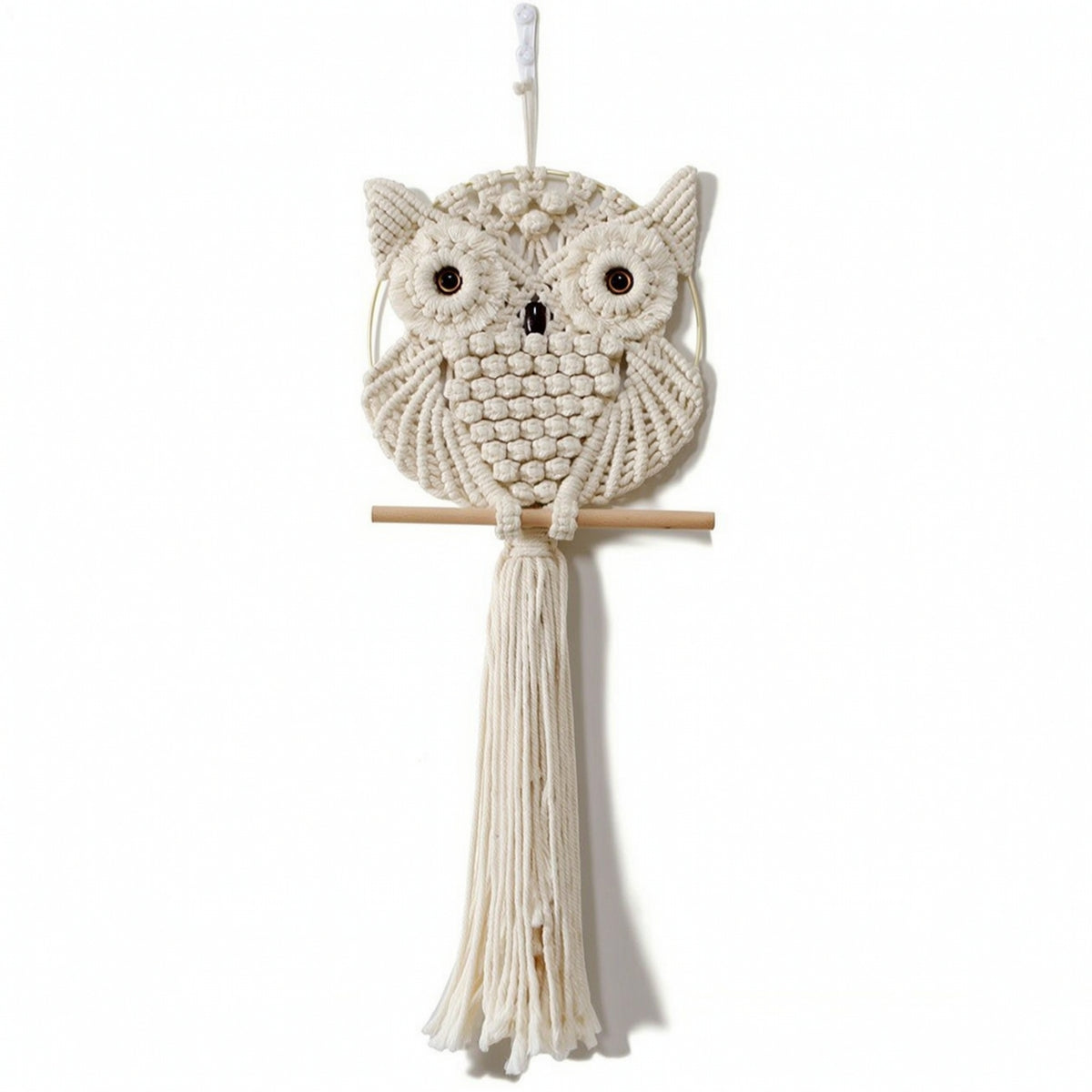 Macrame Owl Woven Owl Wall Hanging Macrame Wall Hanging Cotton Textured for Nursery, Bedroom