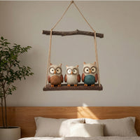 Owl Wall Decor Textured Wall Hanging with Owls Artisan-Made for Entryway
