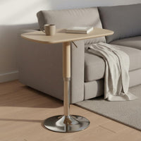 Height Adjustable Side Table Modern Simple Style Lift Top Bedside Stable Base Table Metal Base Small Computer Desk for Living Room, Study Area