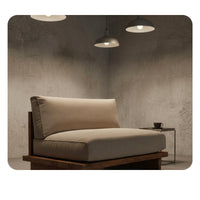 Artisanal Distressed Look Sofa Distressed Finish Rustic Loveseat Minimalist Design Low Profile Wood Base Couch for Outdoor, Guesthouse, Coffee Shop