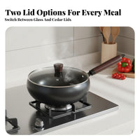 Hand Hammered Iron Wok Non-Stick Flat Bottom Nonstick Wok Chinese Iron Cooking Pan Even Heat Distribution for Gas Cooktop