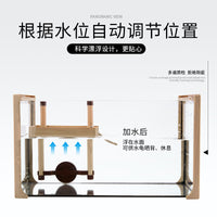 Turtle Basking Platform Floating Island with Wood Grain Texture for Aquatic Tanks