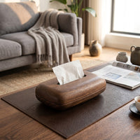 Tissue Box for Home Office and Living Room, Black Walnut Wood Tissue Holder with Hinged Lid, Solid Wood Facial Dispenser, Rectangular Design