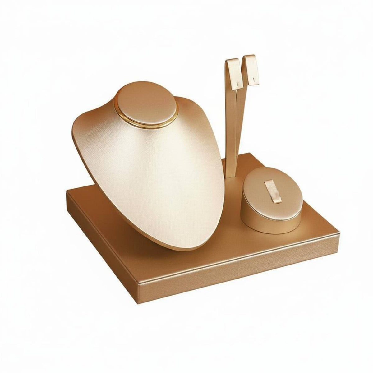 Necklace Earring Display Bust Faux Leather Finish Mannequin Bust Multi-Component Set Rings Display Stand for Countertop