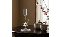 High-Temperature Fired Green Stem Candlestick Transparent Floral Glass Candlestick Decorative Glass Taper Candle Holder Smooth