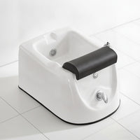 Foot Bath Basin with Footrest Comfortable Acrylic Pedicure Tub Sleek Floor Mount Foot Spa Bath for Nail Studios