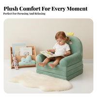 Cute Cartoon Characters Convertible Character Chair Foldable Design Fold-out Lounger Chair Fluffy and Soft children's Furniture Perfect Gift Idea for Preschoolers, Grandparents, Playroom, Daycare, Reading, Bedroom