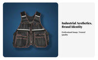 Reflective Vest High-Visibility Reflective Work Vest Heavy-Duty Workwear for Electricians, Carpenters, Job Site