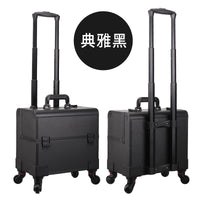 Large Capacity Portable Makeup Case with Wheels and Pull Rod