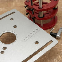 CNC-Finished Manual Router Lift Aluminum Alloy Woodworking Router Lift Base Alignment Slots Power Tool Accessory Precision Adjustment
