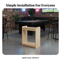 Floor Standing Cue Rack Solid Wood Material Freestanding Cue Rack Sturdy and Billiard Stand for Bar, Pub, Home
